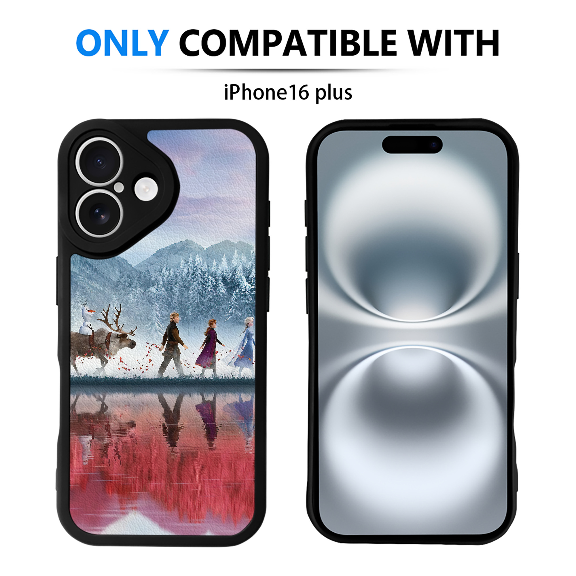 （画像用） アナと雪の女王 アンナ エルサ Frozen Anna Elsa 【iPhone 16シリーズ対応】シリコンスマホケース（レザー調） 材質：シリコン